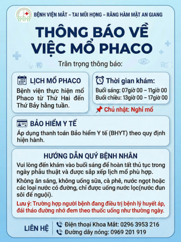 benh vien mat   tai mui hong   rang ham mat an giang thong bao lich mo phaco