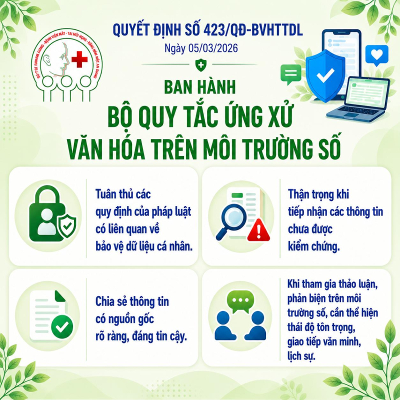 bo van hoa the thao va du lich ban hanh quyet dinh so 423  qd bvhttdl ve  bo quy tac ung xu van hoa tren moi truong so