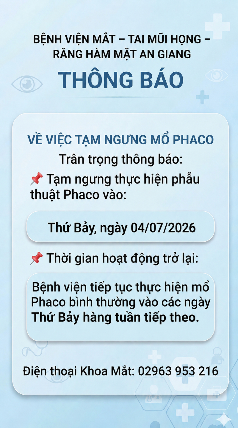 thong bao ve viec tam ngung thuc hien phau thuat phaco